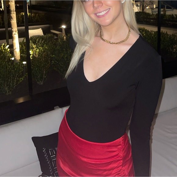 Zara Red Satin Effect Mini Skirt - Picture 6 of 6